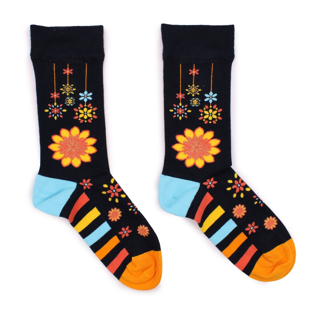 [BamS-05F] Calcetines Hop Hare Bamboo (S/M) - Flores de Mandala