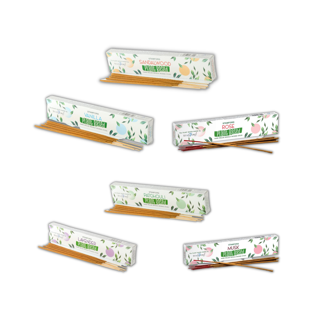 [SPBMi-Set02] Cajas de Incienso Masala a base de Plantas Variadas - Lavanda, Almizcle, Pachuli, Rosas, Sándalo, Vainilla