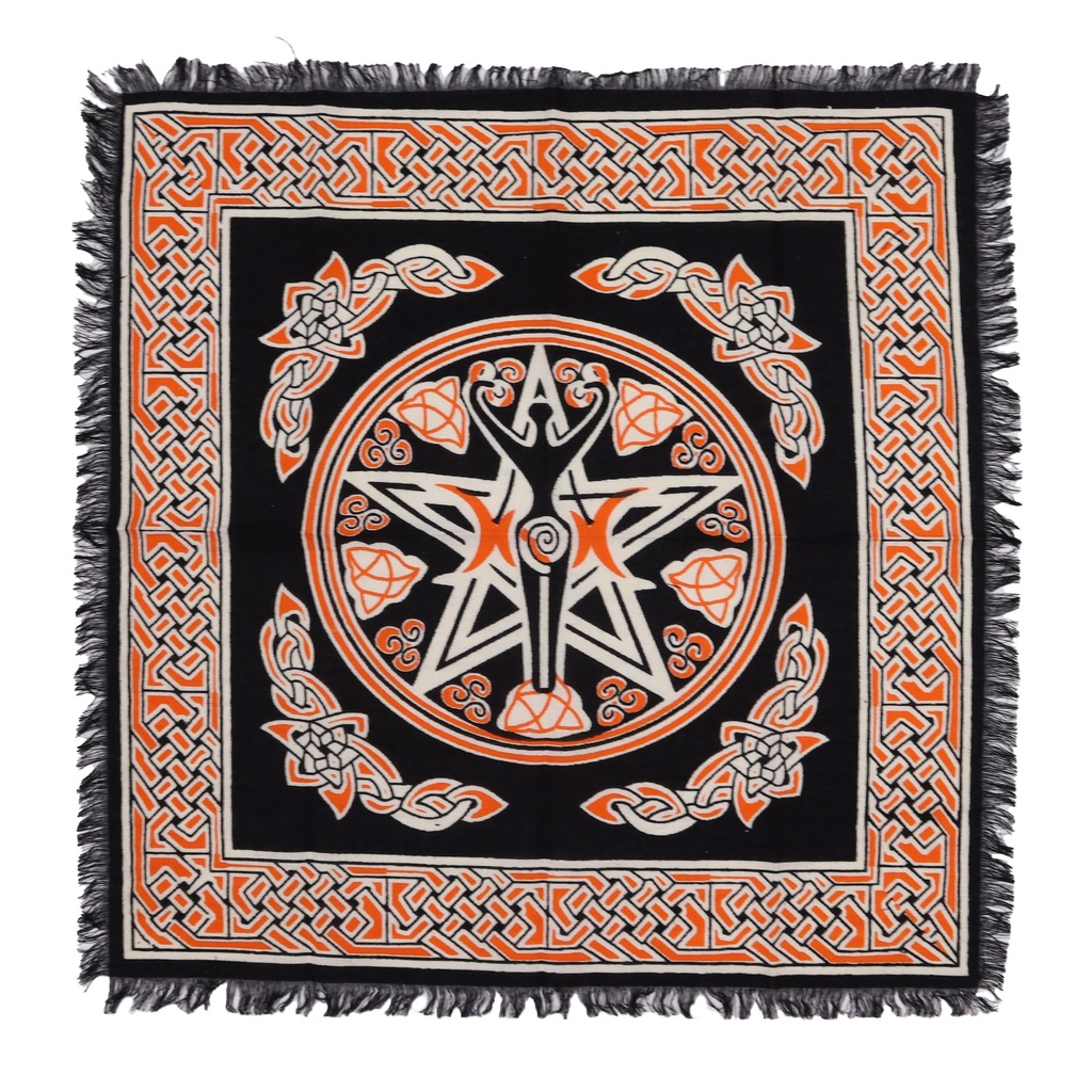 Mantel de altar esotérico con flecos - Madre Tierra