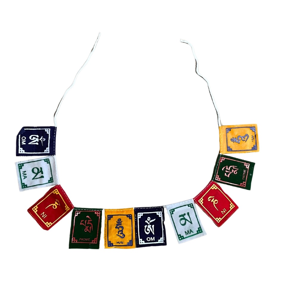 [PFlag-06] OM Mantra Tibetano Banderas de Terciopelo - Grande (10 banderas)