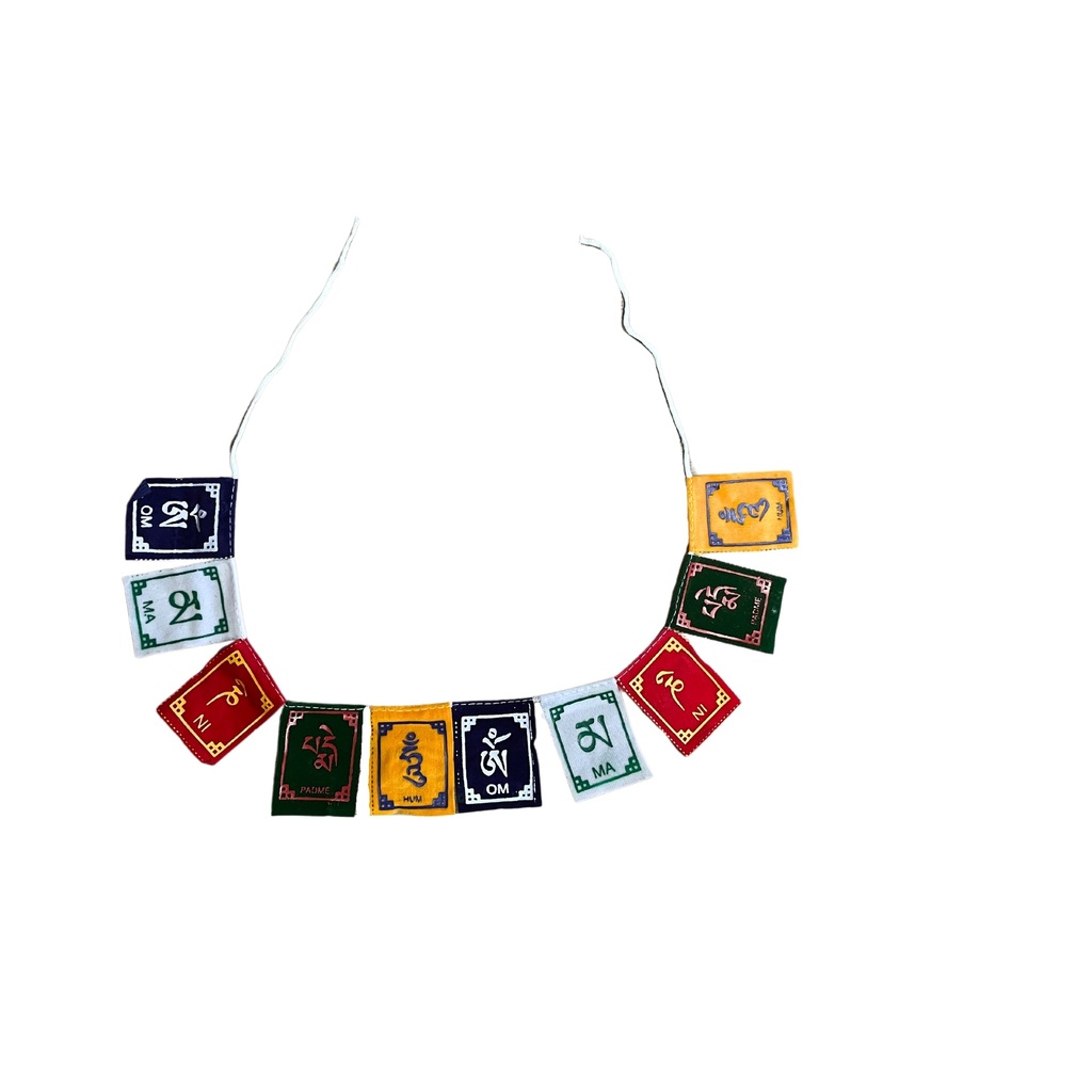 [PFlag-07] OM Mantra Tibetano Banderas de Terciopelo - Med (10 banderas)