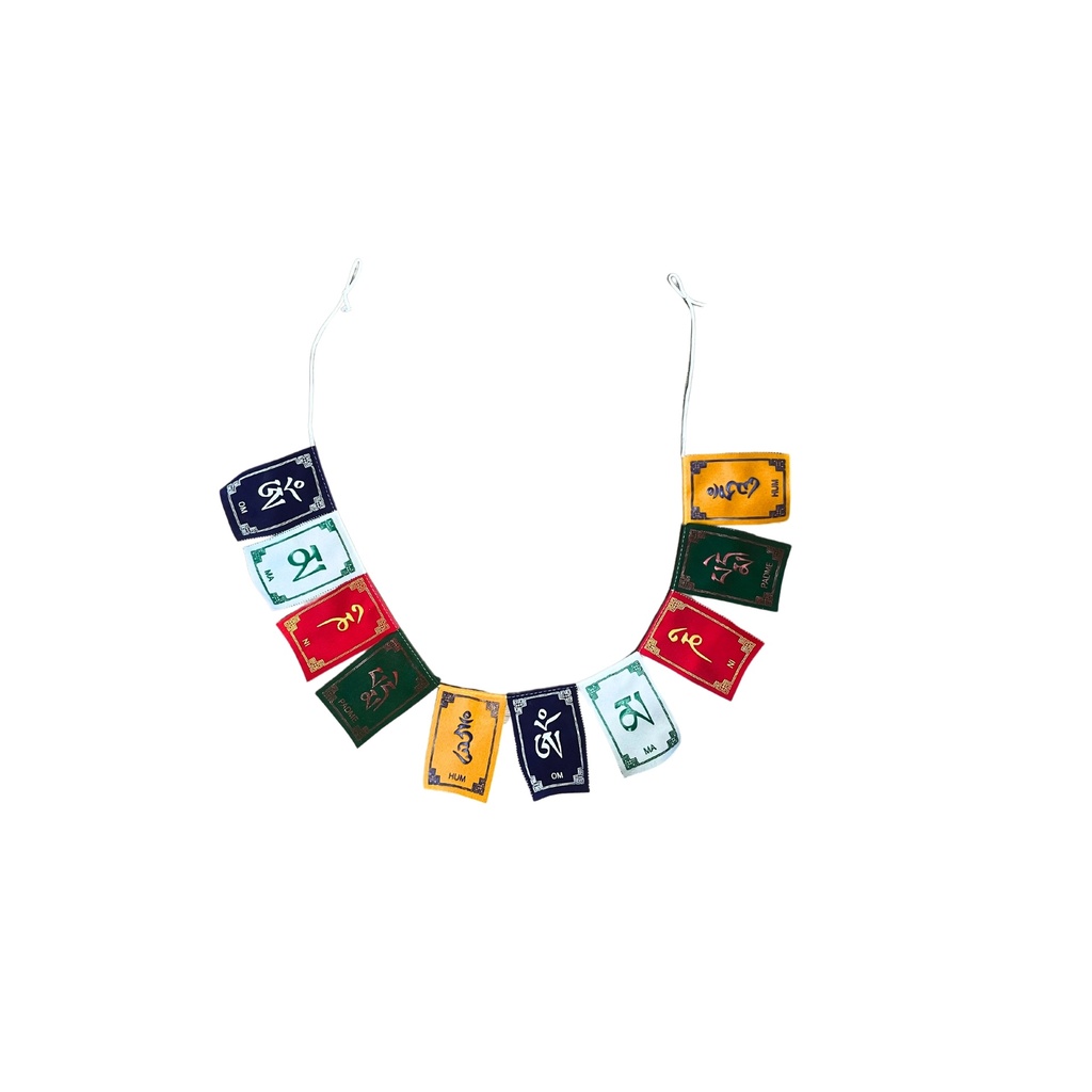 [PFlag-08] OM Mantra Tibetano Banderas de Terciopelo - Pequeñas (10 banderas)