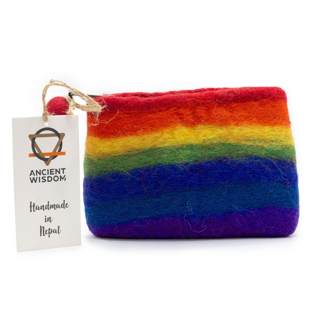 [FPZ-10] Estuche de fieltro natural con cremallera (surtido) - Arco Iris