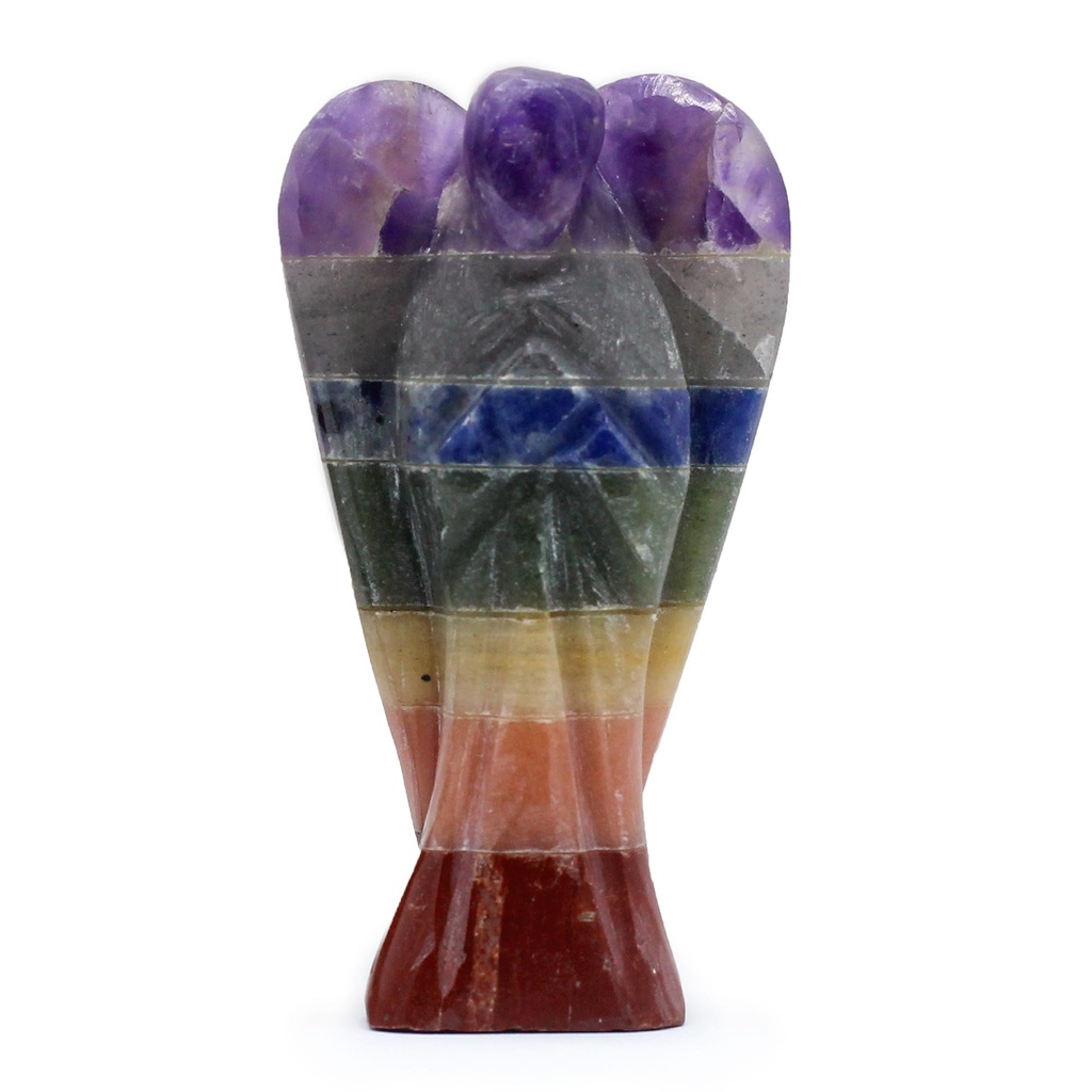 [Gemf-39] Ángel de Piedras Preciosas Tallado a Mano - Siete Chakras (aprox 5cm)