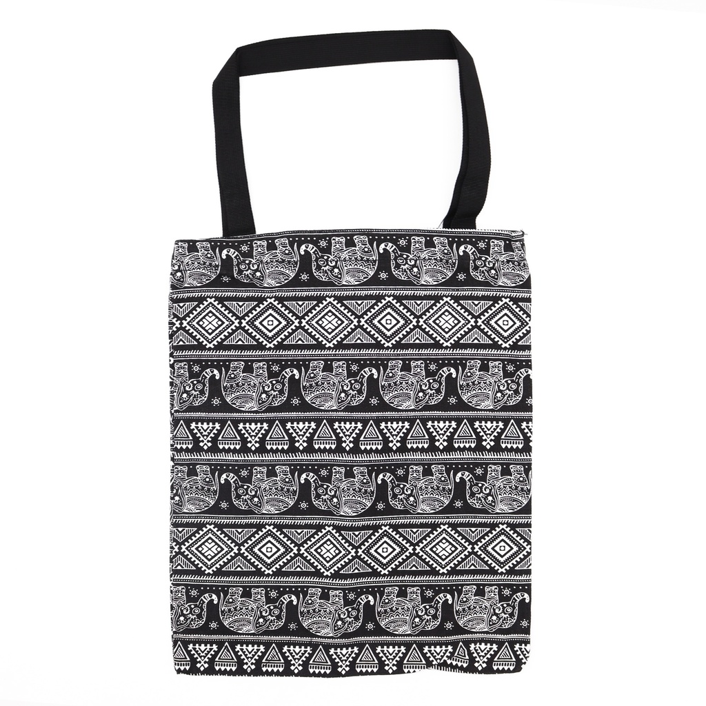 Bolsa Tote Clásica con Cremallera (Motivo Elefantes) 40x34cm