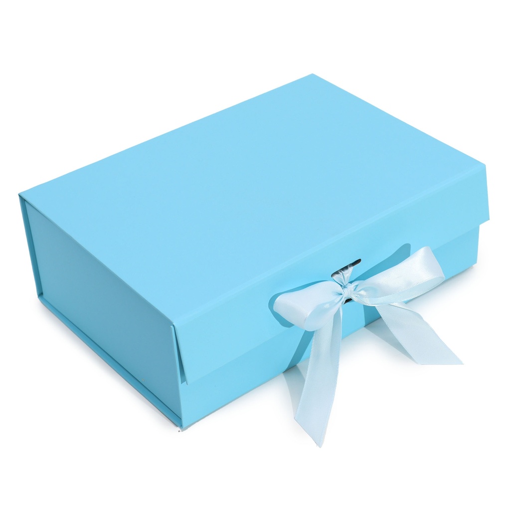 Caja de regalo plegable con Lazo 28.2x20.2x9.2 cm - Azul Bebé