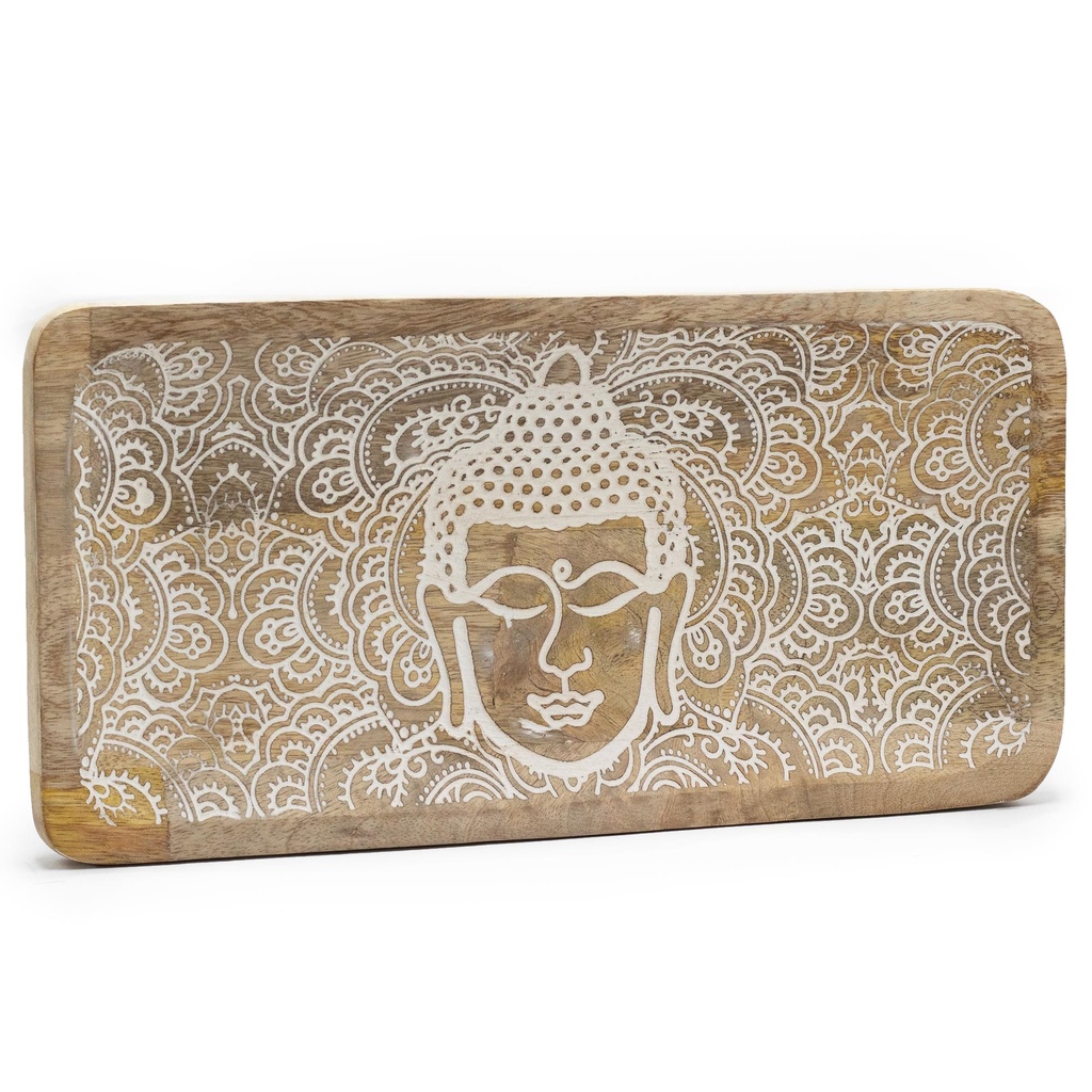 Bandeja Larga 30x15x2,5cm - Cara de Buda Blanco