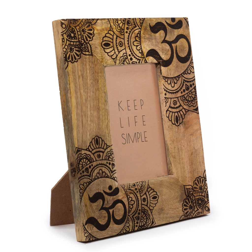 [MWPF-12] Marco de Madera de Mango (para 10x15cm) 26x20x2cm - Mandala Negro