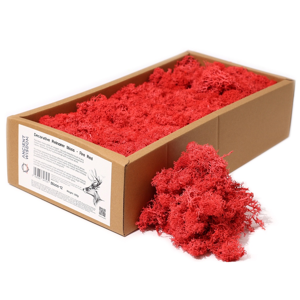 [Moss-12] 1x Musgo decorativo - Rojo - (aprox. 500g)