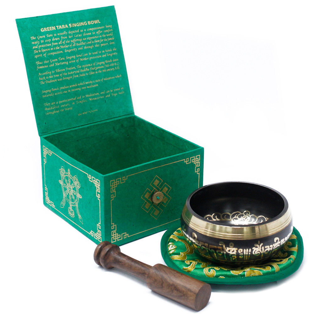 [TIBS-15] Cuenco tibetano set - Tara Verde 10cm (min 400gm)