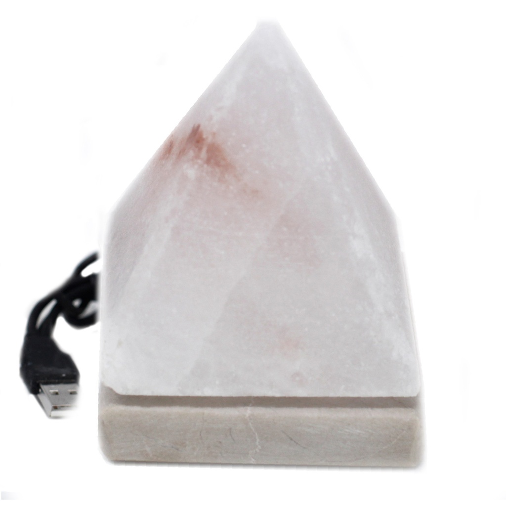 [Qsalt-65N] Lámpara de sal USB WHITE Pyramid - 9 cm (multi)