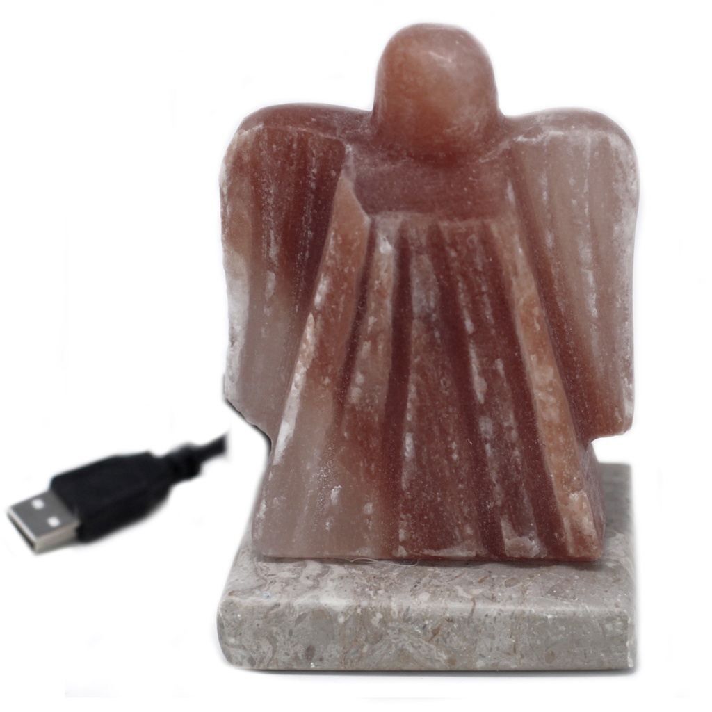 [QSalt-84N] Lámpara de sal del Himalaya con forma de ángel USB (Multi)