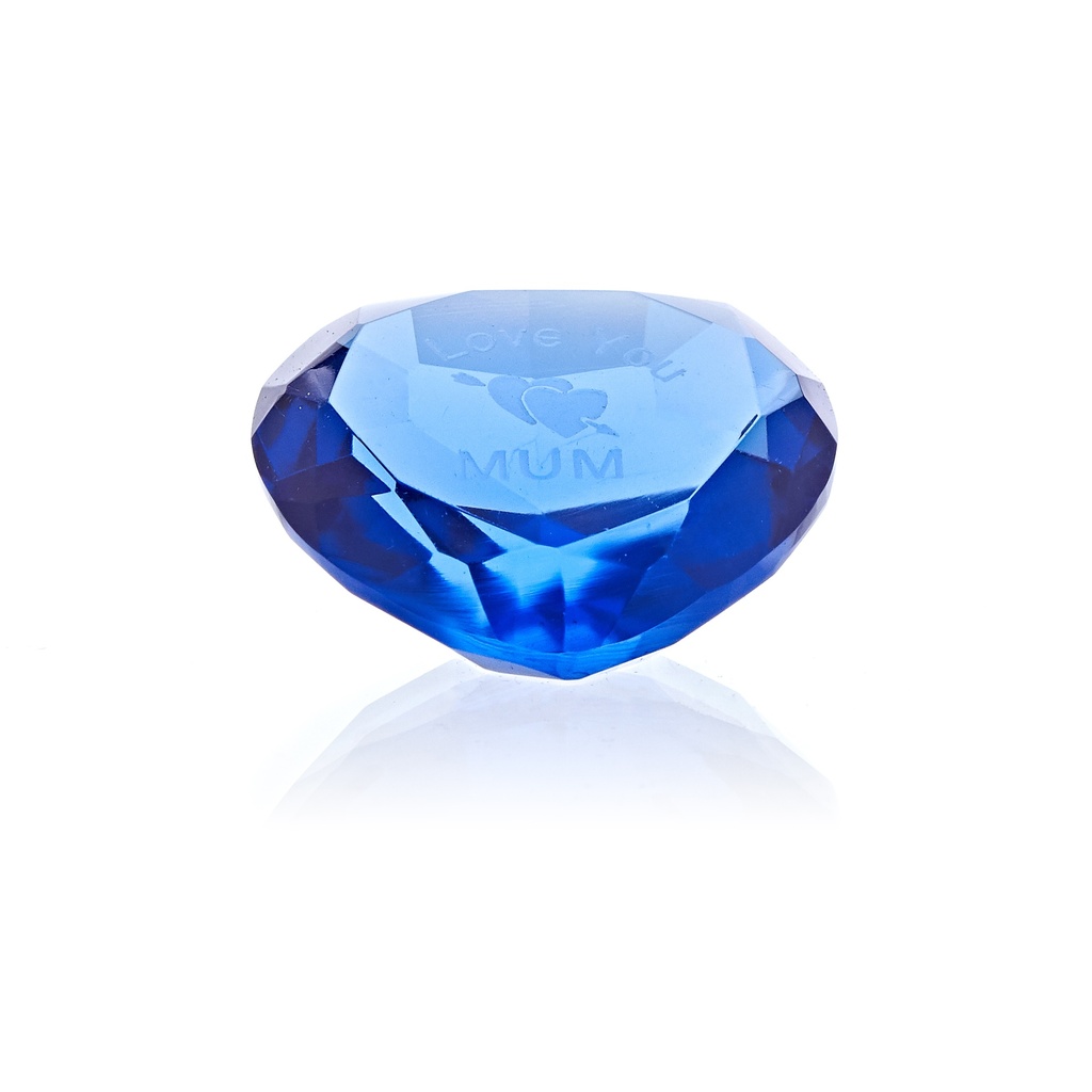 50mm Diamante Azul CORAZÓN + I LOVE YOU MUM