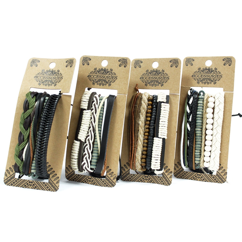 [MBS-01] Pulsera de Hombre - Verde y Natural (color aleatorio)