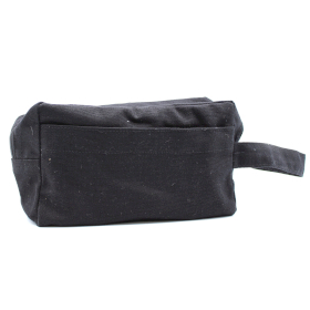 [CotTB-10] Neceser de algodón negro 10 oz - cuadrado clasico