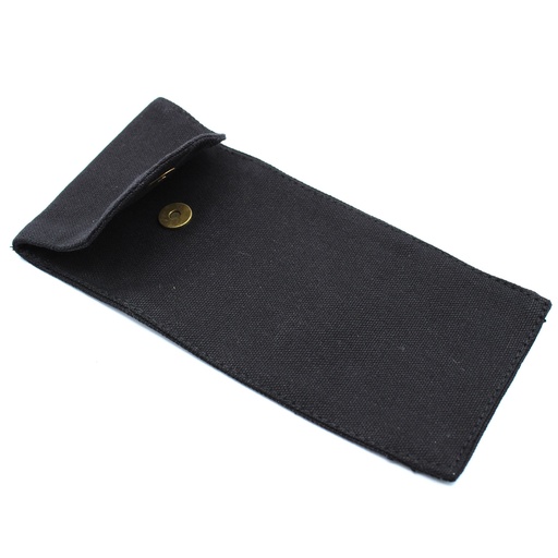 [GemFR-Pouch] Cotton Pouch for Gemstone Face Rollers 10oz - Black 9x19xm