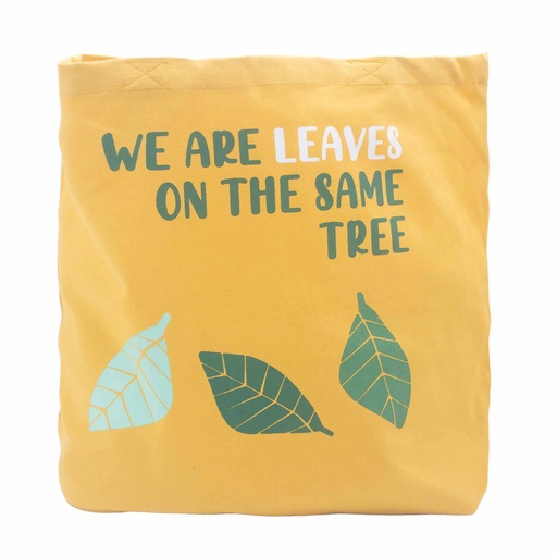 [PCB-02] Bolsa de algodón estampada - somos hojas  - amarillo, azul, natural