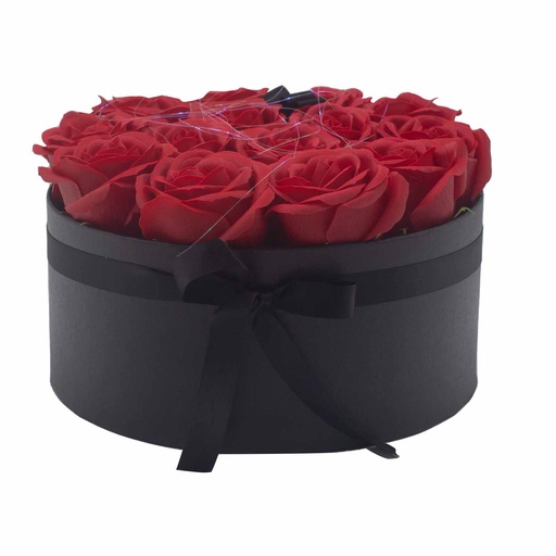[GSFB-03] Caja de Regalo - Flor de Jabón  14 Rosas rojo - ronda
