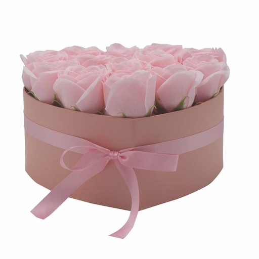 [GSFB-05] Caja de Regalo - Flor de Jabón  13 Rosas Rosas - corazon