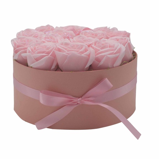 [GSFB-06] Caja de Regalo - Flor de Jabón  14 Rosas Rosas - ronda