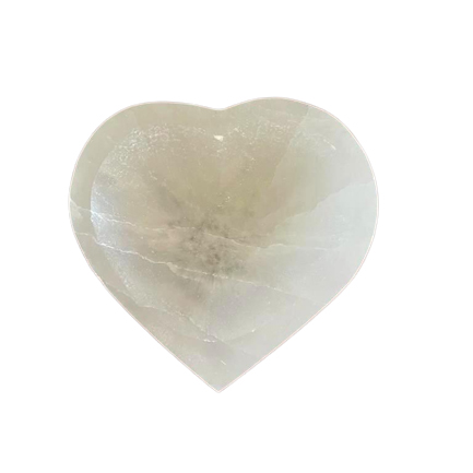 [SelB-03] Cuenco de corazón de selenita - 10cm