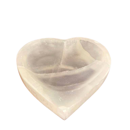 [SelB-04] Cuenco de corazón de selenita - 15cm