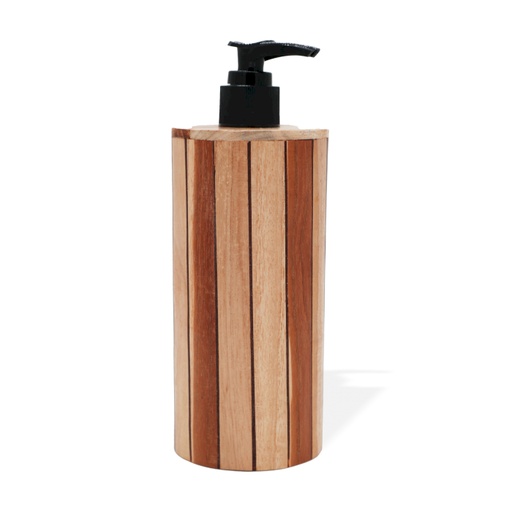[NSD-03] Dispensador de jabón de madera de teca natural - Redondo