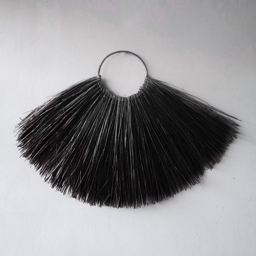 [NWA-07] Abanico de algas marinas grande para decoración de pared - Negro