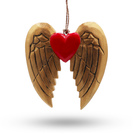[WXD-03] Ala y corazón de ángel de Navidad dorado - detalle negro