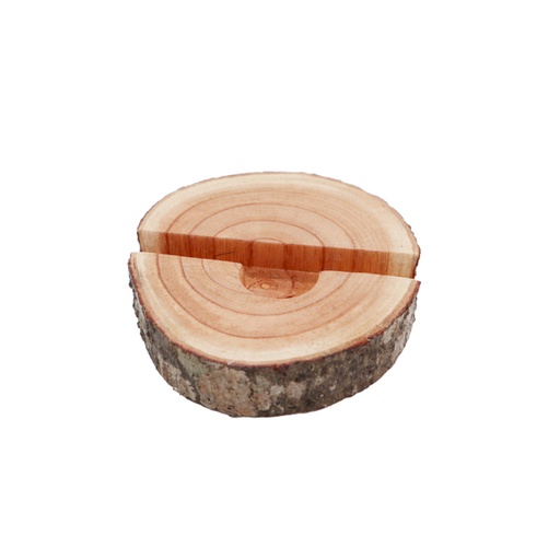 [NMH-04] Small Log Phone Holder (full slice) - Natural