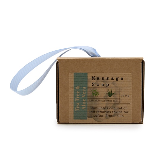 [MSPS-02] Jabon de masaje individual en caja - Árbol de té y aloe vera