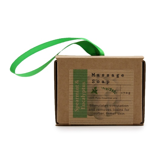 [MSPS-01] Jabon de masaje individual en caja - Menta verde y eucalipto