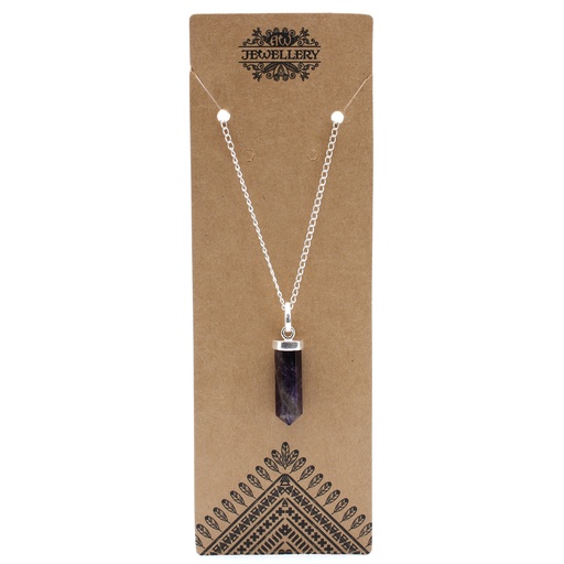 [GPJ-03] Colgante de Punto Clásico de Piedras Preciosas - Amatista