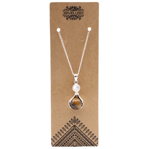 [GPJ-14] Colgante de Manos Curativas de Piedras Preciosas - Ojo de Tigre