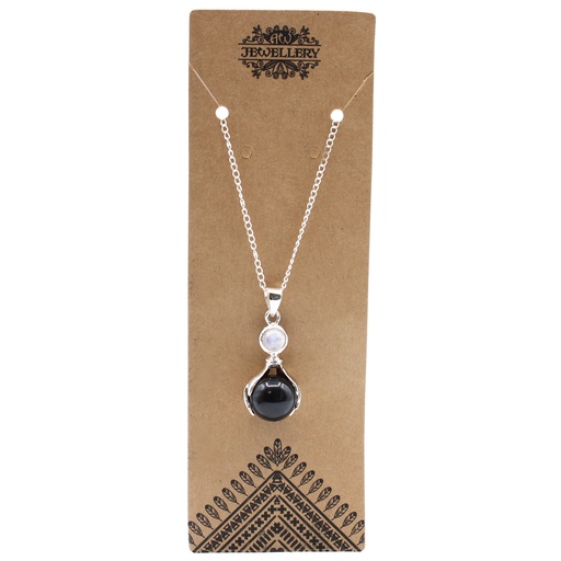 [GPJ-15] Colgante de Manos Curativas de Piedras Preciosas - Ágata Negra