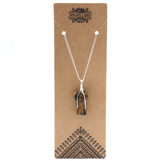 [GPJ-19] Colgante de Ángel de la Guarda de Piedras Preciosas - Ojo de Tigre