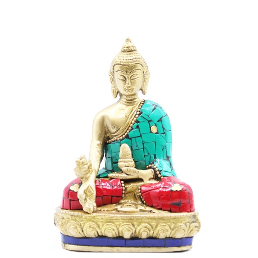 [BBFG-02] Figura de Buda de Latón - Mano Abajo - 11.5 cm
