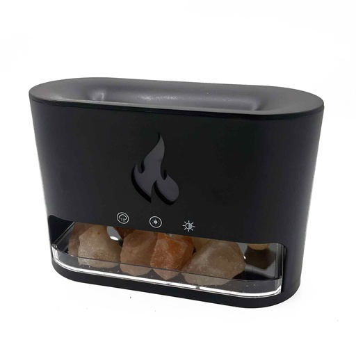 [AATOM-25] Difusor de Aroma Blaze - Cámara de Sal del Himalaya - USB-C - Efecto Llama (Sal incluida)