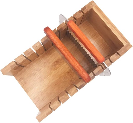 [HMS-48] Juego de cortadores de jabón de madera - Cortador ondulado y recto
