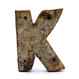 [SRBL-13] Letra de Corteza Rústica - "K" (12) - Pequeña 7cm