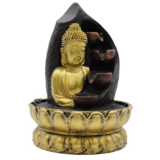 [WaterF-03] Fuente de agua de sobremesa - 30 cm - Buda dorado y jarrones