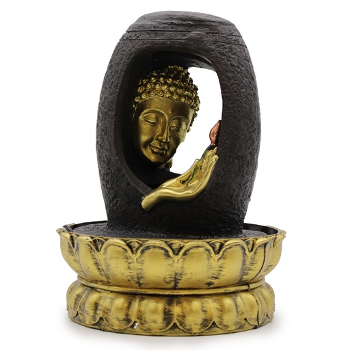 [WaterF-04] Fuente de agua de sobremesa - 30 cm - Buda dorado y Vitarka Mudra