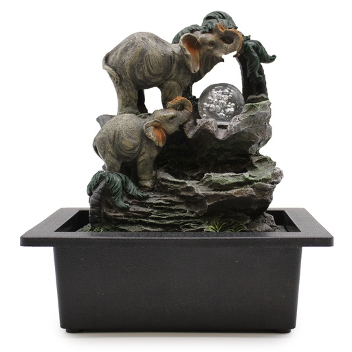 [WaterF-07] Fuente de agua de sobremesa - 30 cm - Familia de elefantes