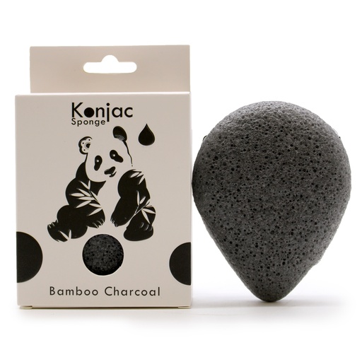 [TKong-01] Esponja Facial Konjac - Carbón de Bambú - Antibacterial