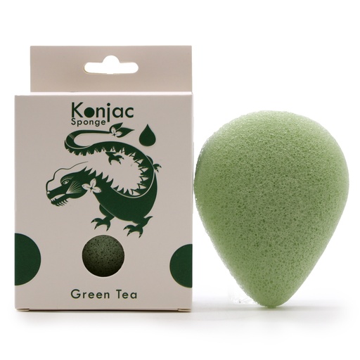 [TKong-02] Esponja Facial Konjac - Té Verde - Protector