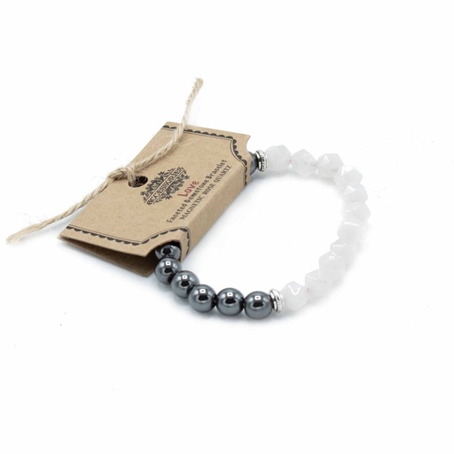 [FGemB-02] Pulsera de Piedra Preciosa Tallada - Cuarzo Rosa Magnético
