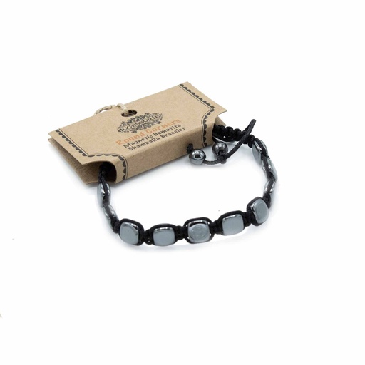 [MHSB-01] Pulsera Magnética Shamballa de Hematita -  Esquinas Redondeadas