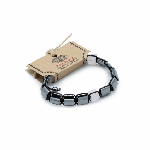 [MHSB-12] Pulsera Magnética Shamballa de Hematita -  Cuboides Rosas