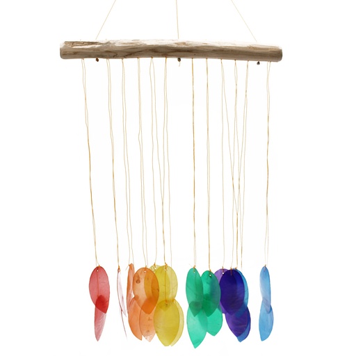 [Copi-08] Carrillon de Madera -  Hojas Grandes Arco Iris