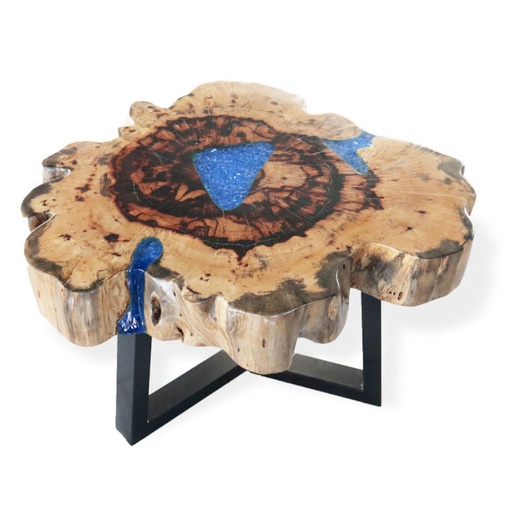 [RWA-02] Mesa de Café de Tamarindo y resina - Azul Cielo